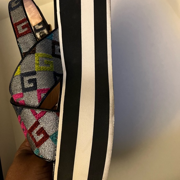 Gucci T. Velvet GG LUREX CUBE SKIPPER MULTICOLOR SANDALS 36.5 - Picture 13 of 15
